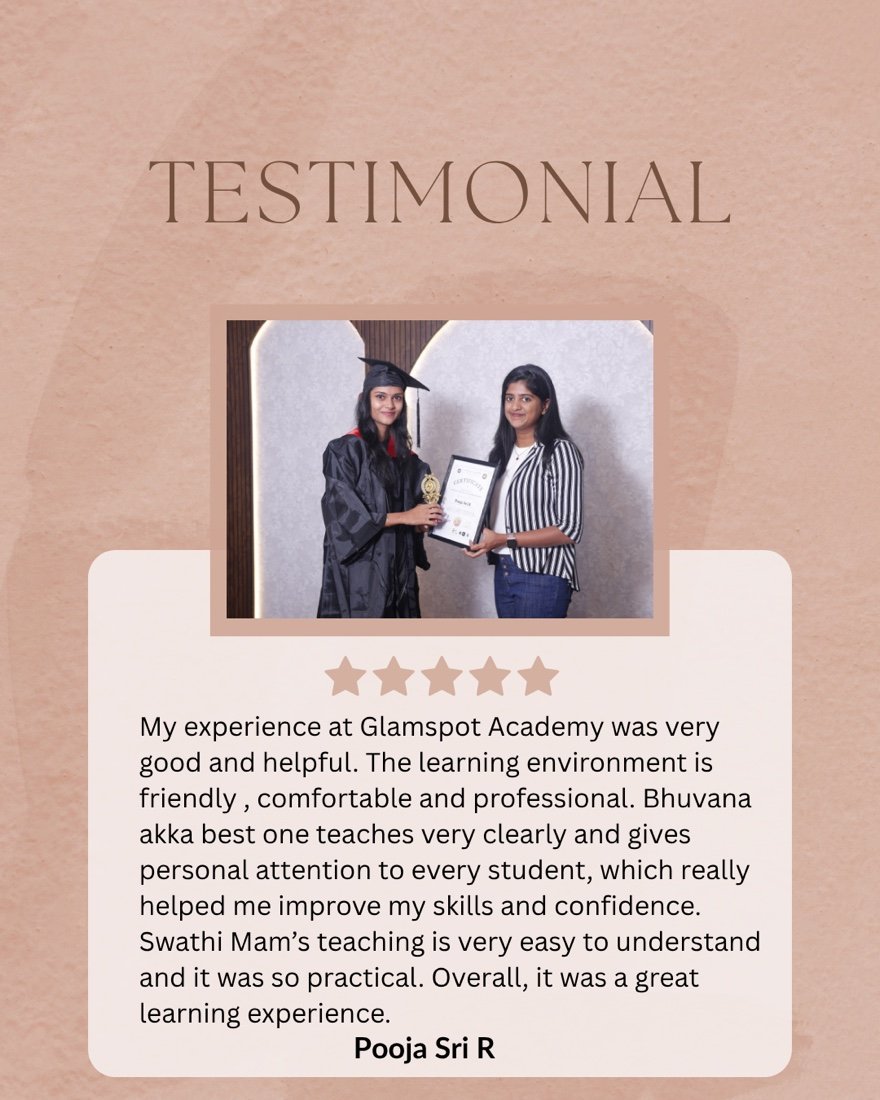 Student feedback for Glamspot Academy