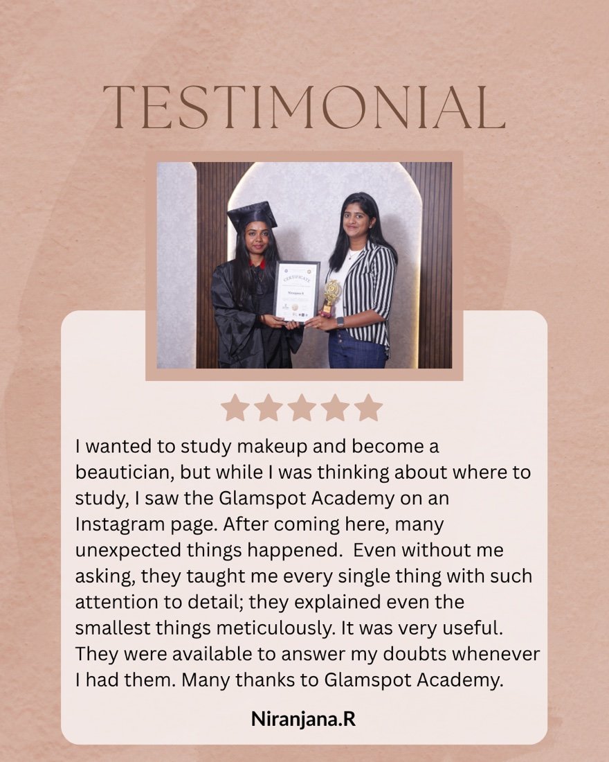 Student feedback for Glamspot Academy