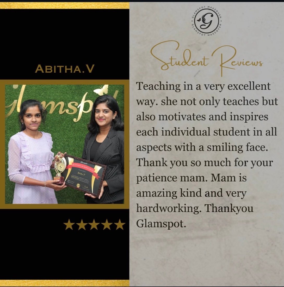 Student feedback for Glamspot Academy