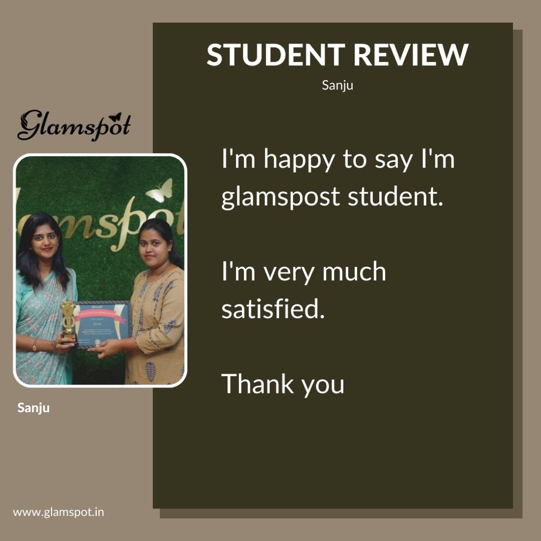 Student feedback for Glamspot Academy